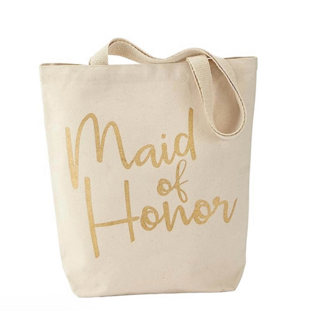 NWT Mudpie Cotton Canvas Maid of Honor Tote Bag